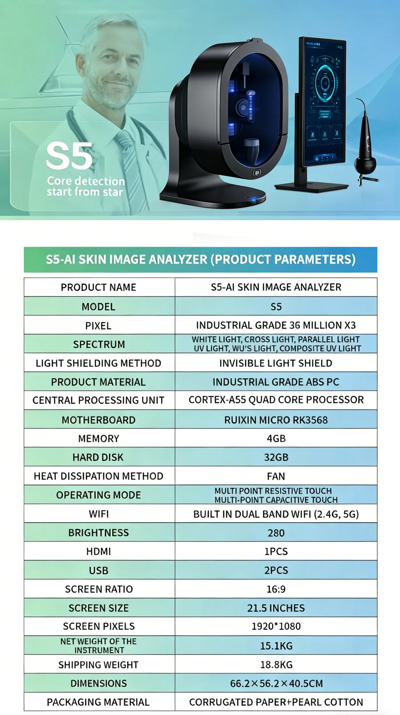ai skin image analyzer for professional clinics & spas