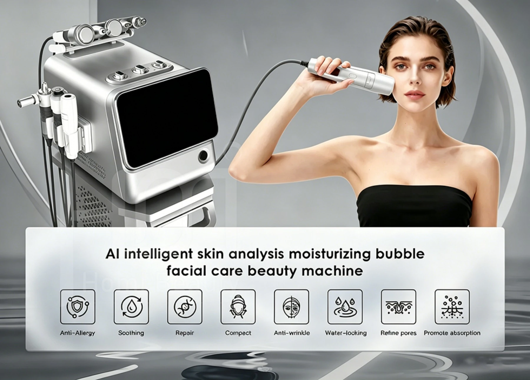 ai intelligence skin analysis hydration bubble facial care beauty machine