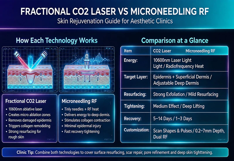 Fractional CO2 Laser vs Microneedling RF: Which Technology Is Right for Your Aesthetic Clinic?